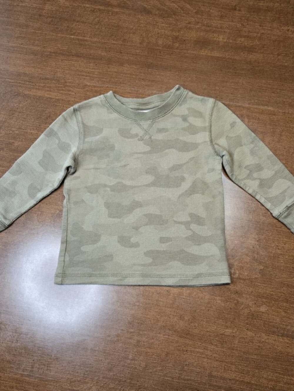 *SALE* Circo 18M Green Camouflage Waffle Knit Thermal Long Sleeve Crew Neck Tee